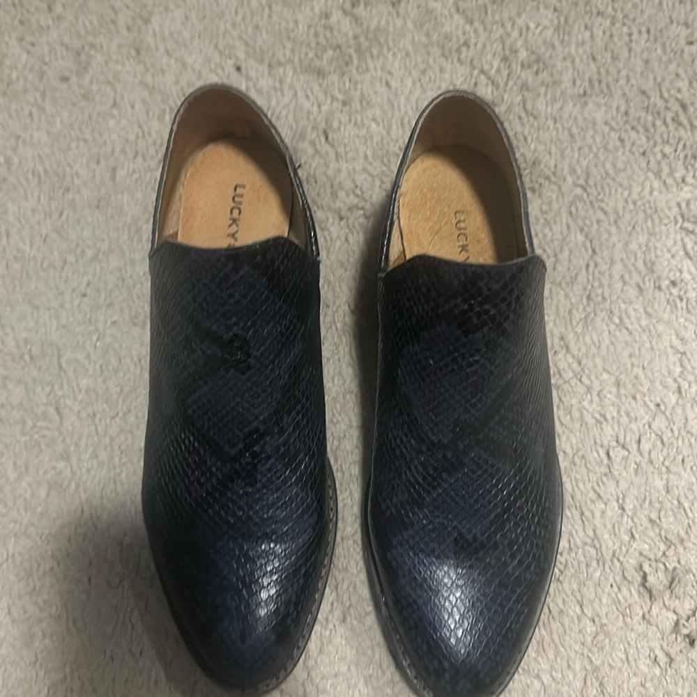 Lucky Brand Alligator Print Mules